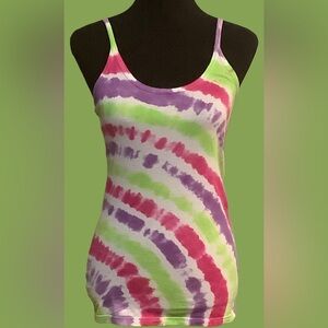 OP Brand Pink and Purple Sleeveless Fitted Tie Dye Camisole